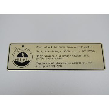 Etiquette adhesive, point d'allumage pour Porsche 911 '63-'68