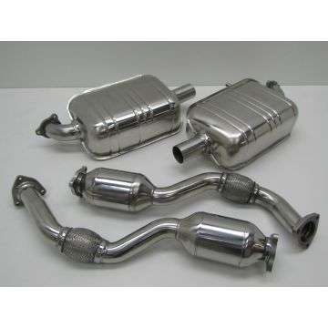 Kit Silencieux d'échappement, Sport, avec pots catalytique, 200 cellules, inox pour Porsche 987 Boxster/Cayman Mk1
