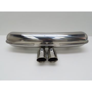 Echappement sport avec double sortie centrale style "GT3", acier inoxydable, poli pour Porsche 911 '84-'89