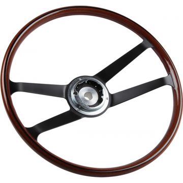 Volant Ø 420 mm (16,5 "), sans bouton klaxon, Imitation bois pour Porsche 911 '63-'69 912 