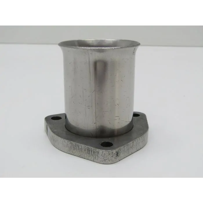 Pièce de raccordement d'échappement, manchon avec bride triangulaire, inox, poli pour Porsche 911 ’76-’83 / 911 Turbo ‘78-’89