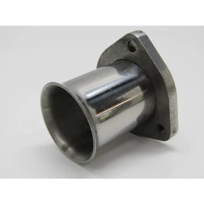 Pièce de raccordement d'échappement, manchon avec bride triangulaire, inox, poli pour Porsche 911 ’76-’83 / 911 Turbo ‘78-’89