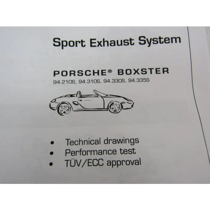 Silencieux d'échappement, Sport, OE-look, sans sorties, inox, avec approbation TÜV/EEC pour Porsche Boxster 986