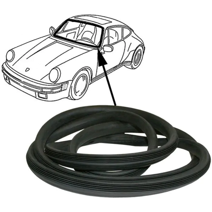 Joint pour pare brise, sans rainure pour Porsche 911 '89 964 