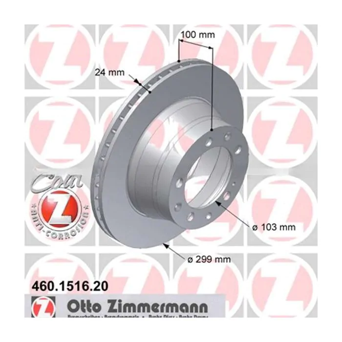 2x Disque de frein ZIMMERMANN essieu arrière gauche+droite pour Porsche 964 944S2/TURBO 968