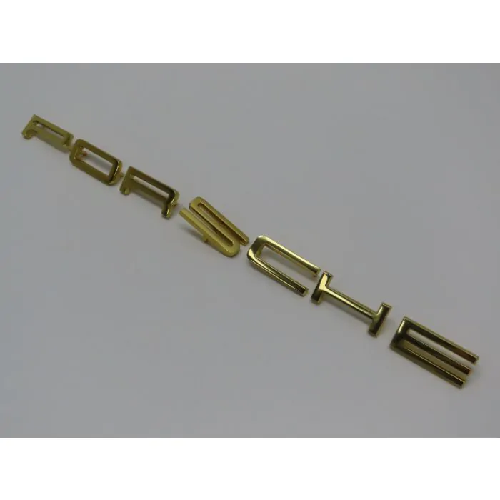 Emblème, badge "P O R S C H E", doré pour Porsche 911 '66-'73