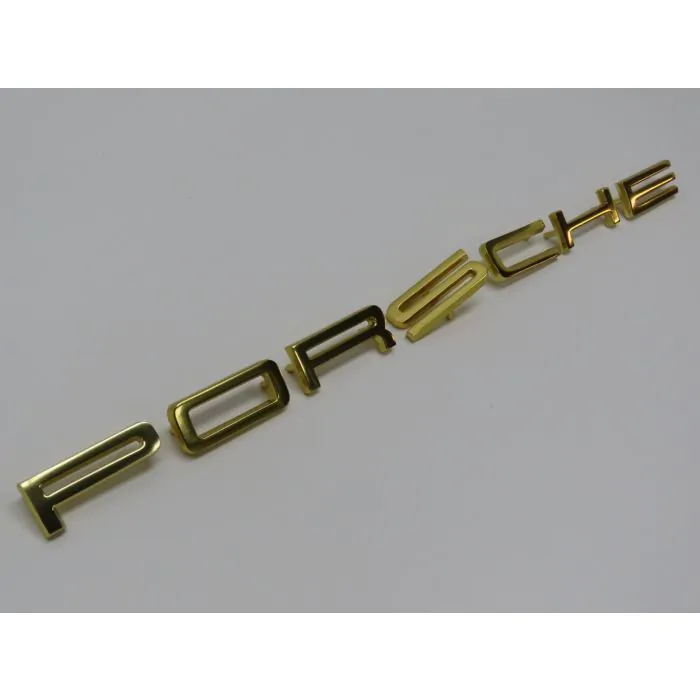 Emblème, badge "P O R S C H E", doré pour Porsche 911 '66-'73