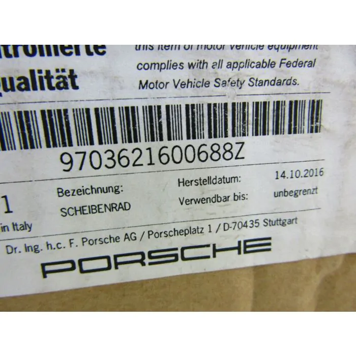 Porsche 970.2 Panamera jante "Turbo" 10J x 19 ET61 chrome brillant