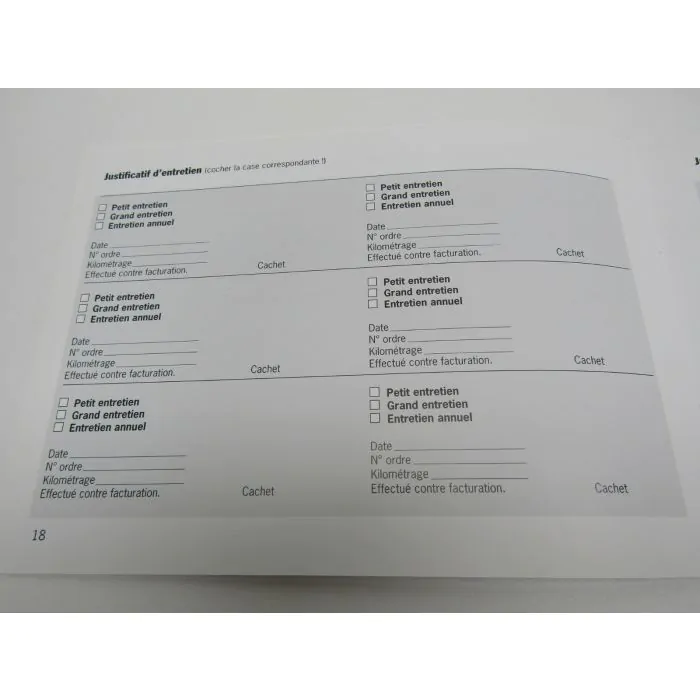 1reEDITION Porsche 980 Carrera GT Garantie & Entretien Carnet d'entretien 7/03