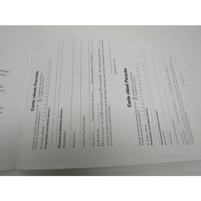 1reEDITION Porsche 980 Carrera GT Garantie & Entretien Carnet d'entretien 7/03